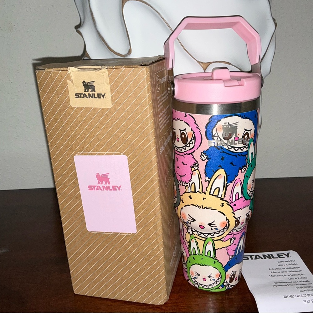 NEW 💎 Stanley Pink Tumbler with Cartoon Design